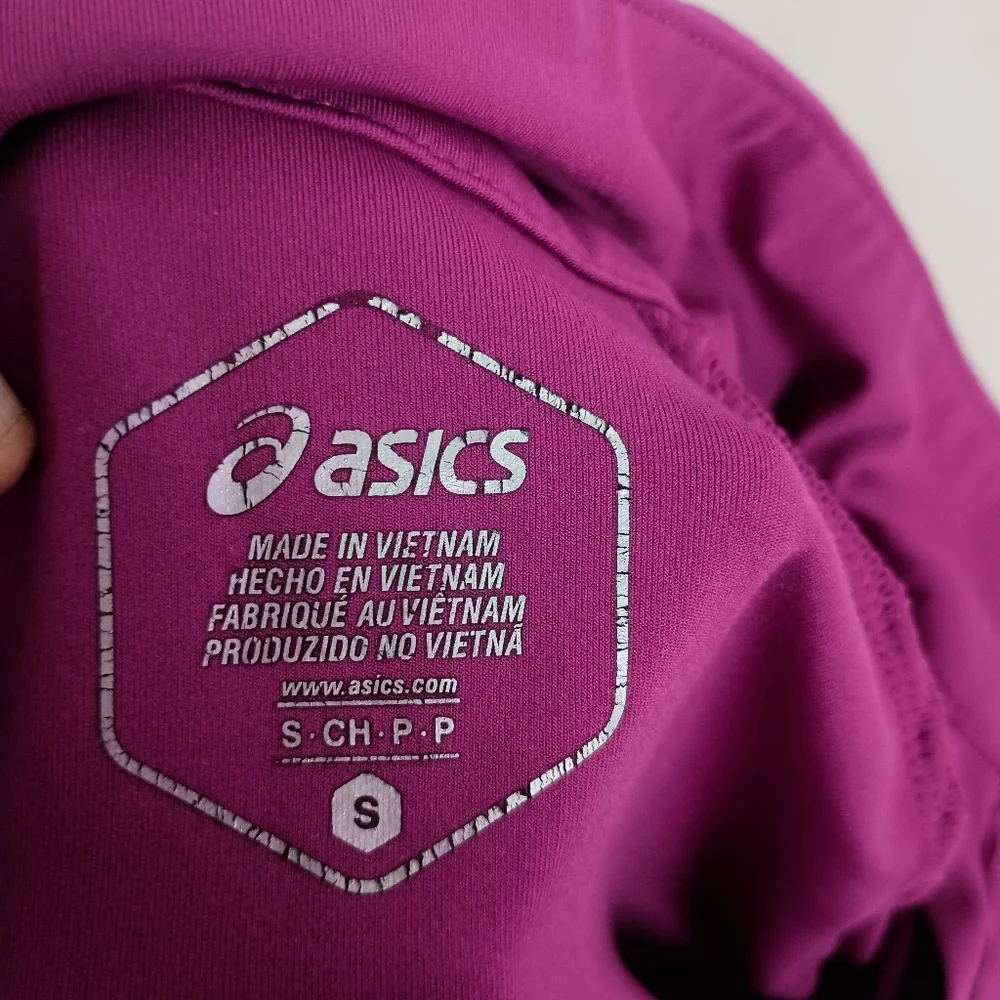 ASICS Stretchy‎ Sporty S Activewear Casual Dopamine Purple Zip Up Jacket (#668)